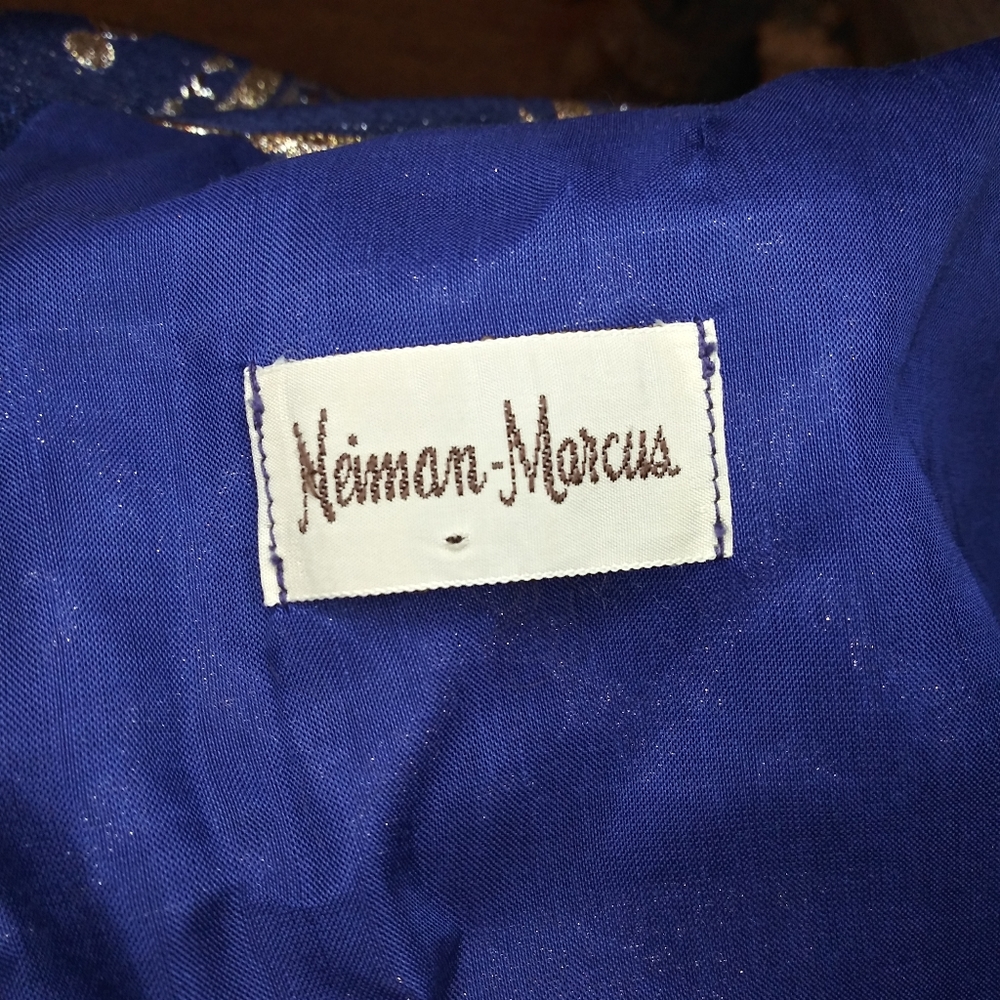 Vintage 1960's Bob Cunningham By Nellica Beitner Royal Blue & Gold Lame´ Gown - Picture 12 of 14